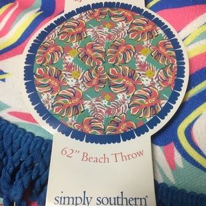 Simply Southern round beach towel